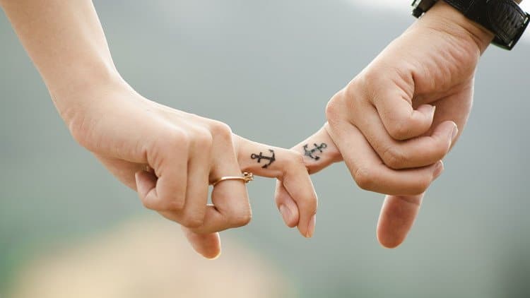 holding hands together